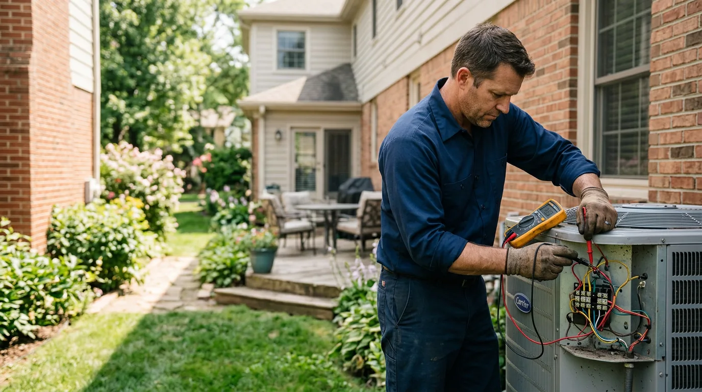 HVAC technician working near Freeland, WA